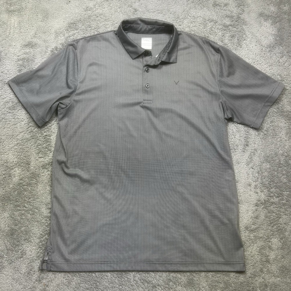 Callaway Polo Shirt Men's L Gray Geometric Golf Performance Stretch Opti-Dry‎